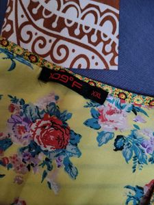 Bright Floral Yellow Tunic Top