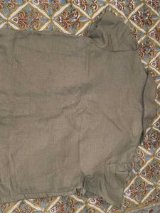 Linen Crop Top Over - Jacket