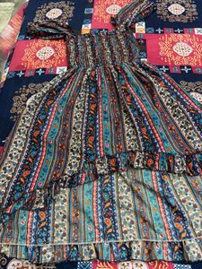 Boho Print Smocked Off-Shoulder Dress