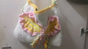 handmade Crochet Butterfly Tote Bag