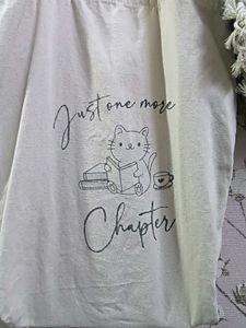Cute Cat "Just One More Chapter" Tote Bag