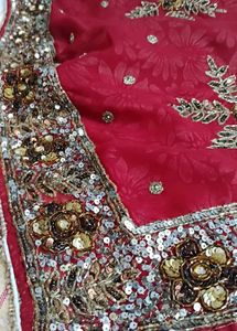 Beautiful dark red saree