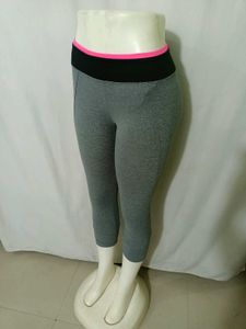 Imported Grey Capris with Pink Free Size S M L