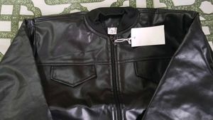 Black Faux Leather Bomber Jacket
