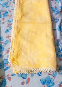Yellow Kurta with Lace Trim