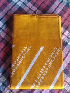 Mustard Yellow Bandhani Saree