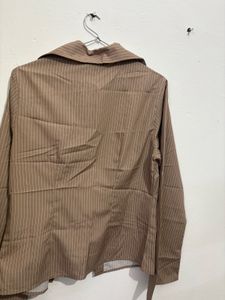 combo Chic Pinstripe Bell Sleeve fitted shirts