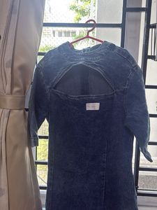 Denim Dress with Cutout