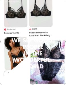 H&M Black Lace Bra and Panty Set