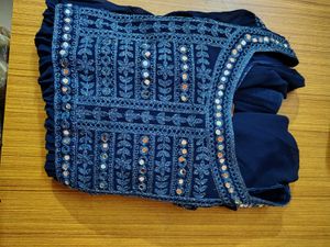 Designer Navy Blue Party wear