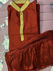 Men's Maroon Kurta Set