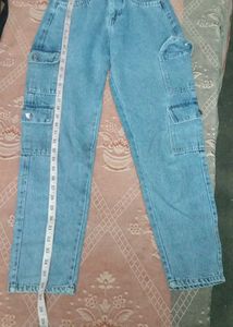 Light Wash Cargo Jeans