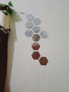 Hexagon Fake Mirror Wall Decor