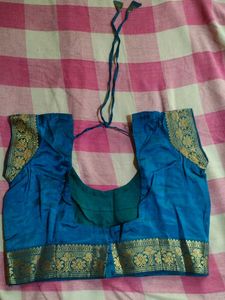 Royal Blue Silk Saree with Gold Border