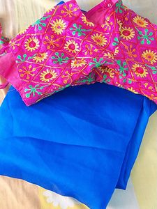 New Sare With Stiched Blouse