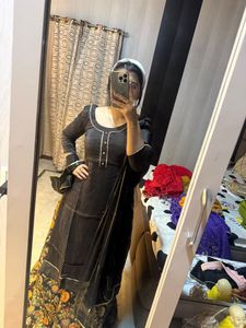 Elegant Black Kurta &amp; Skirt set😍🦋✨