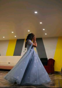 Embroidered Desginer Gown With Free Gold Nose Pin