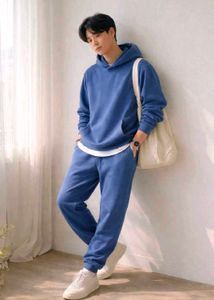 Uniqlo Men's Blue Hoodie and Sweatpants Set