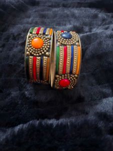 Colorful Ethnic Bangles - Set of 2
