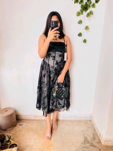 Savana Black Butterfly Mesh Dress