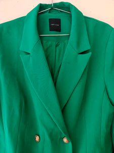 Vibrant Green Double-Breasted Blazer