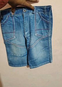 Men's Distressed Blue Denim Shorts