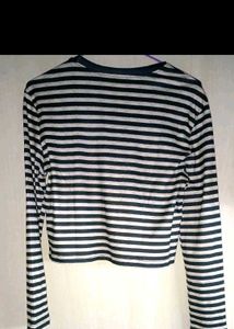 Striped Long Sleeve Turtleneck Top
