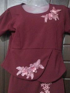 Burgundy Two-Piece Dress