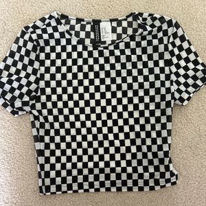 H&M Y2K Checkerboard Crop Top