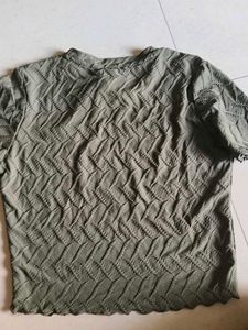 Textured Olive Green Top