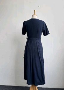 Elegant Navy Wrap Dress