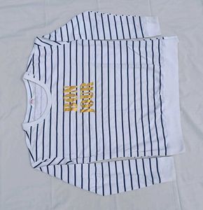 Striped "BON JOUR" Top