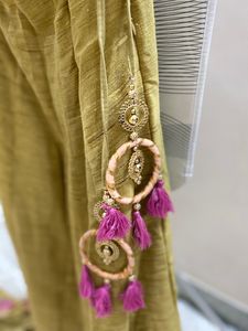 Vibrant green Embroidered Kurti skirt with Dupatta