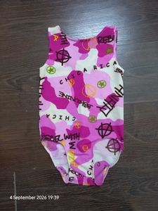 Girls' Pink Graphic Bodysuit