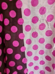 Pink &amp; Black Polka Dot Stole