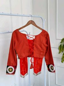 Orange Embroidered Blouse