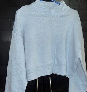 Light Blue Mock Neck Sweater