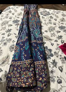 Boho Elephant Print Blue Skirt