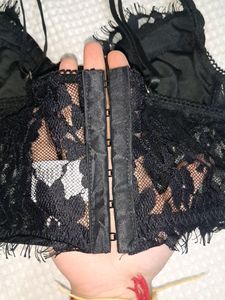 Coquette Black Corset Lace Cami Top/ Bralette