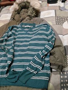 Men's Green sweater and  jacket fur winter