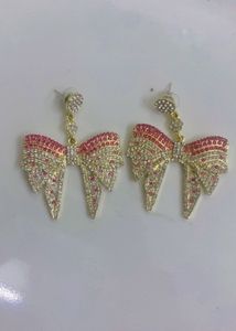 New Sparkly Bow Drop Earrings