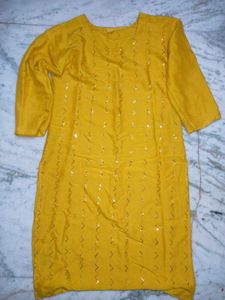 Yellow Embroidered kurta