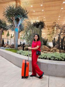 Women red acryclic co-ord set
