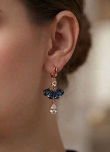 Premium Sapphire Blue Crystal Drop Earrings