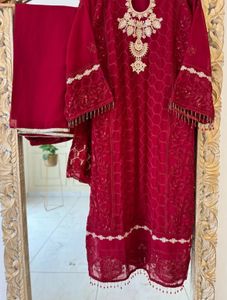 Elegant Redish Maroon Kurta Set with Dupatta❤️