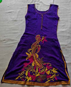 Vibrant Purple Embroidered Kurta