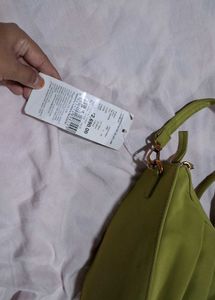 Chic Ruched Lime Green Hobo Bag
