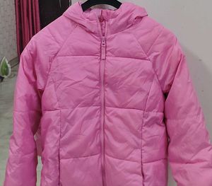Pink Puffer Jacket with Hood