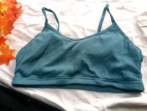Stylish Teal Ribbed Tank Top
