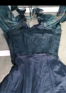 Organza Dress Dark Blue Colour With Dupatta